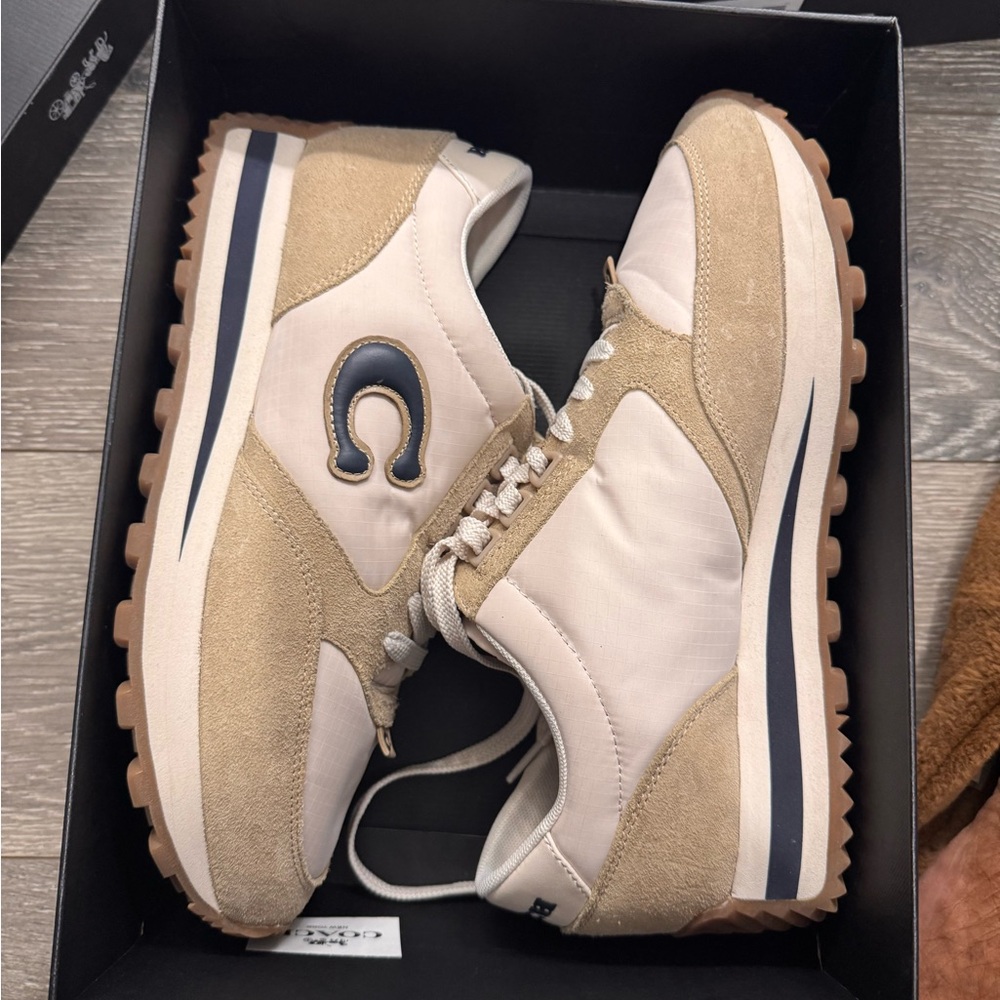 Coach Beige and Tan Sneakers for Men